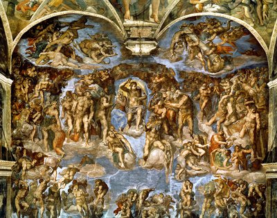 Sistine Chapel: The Last Judgement, 1538-41 (pre-restoration) by Michelangelo Buonarroti